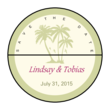 OL158 - 1.5" Circle Perf. Center - Paradise Wedding Envelope Seal Label