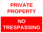 OL175 - 8.5" x 11" - Private Property - No Trespassing Label