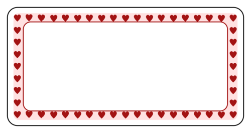 Valentine #39 s Day Hearts Border Label Label Templates Valentine #39 s Day