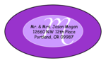 OL9830 - 2.5" x 1.375" Oval - Cosmo - Purple Oval Wedding Envelope Label