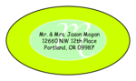 OL9830 - 2.5" x 1.375" Oval - Cosmo - Kiwi Green Oval Wedding Envelope Label