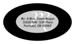 OL9830 - 2.5" x 1.375" Oval - Cosmo - Black Oval Wedding Envelope Label