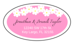 OL9830 - 2.5" x 1.375" Oval - Spring Flowers - Pink Oval Wedding Address Label