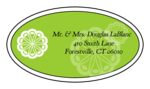 OL9830 - 2.5" x 1.375" Oval - Marquetry - Key Lime Green Oval Wedding Address Label