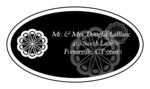 OL9830 - 2.5" x 1.375" Oval - Marquetry - Black Oval Wedding Address Label