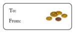 OL875 - 2.625" x 1" - Hanukkah - Gelt Gift Label