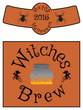 OL3078 - 3.4956" x 2.9944" Beer - Witches Brew Beer Bottle Labels for Halloween