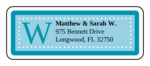 OL875 - 2.625" x 1" - Colonial - Azure Wedding Address Label