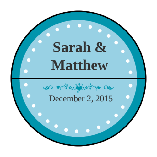 OL158 - 1.5" Circle Perf. Center - Colonial - Azure Wedding Envelope Seal Label