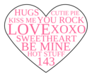 OL196 - 2.2754" x 1.8872" - Heart Labels With Conversation Heart Sayings Printable