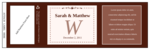OL5950 - 8" x 2.5" - Colonial - Cocoa Wedding 12oz. Water Bottle Label