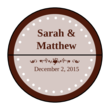 OL158 - 1.5" Circle Perf. Center - Colonial - Cocoa Wedding Envelope Seal Label