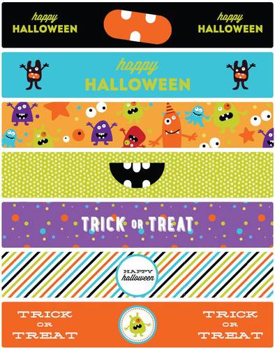 Halloween Water Bottle Labels Printable Monster Mash Theme Label Templates Halloween Labels 