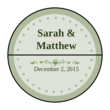 OL158 - 1.5" Circle Perf. Center - Colonial - Pistachio Wedding Envelope Seal Label