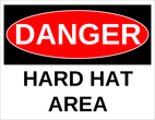 OL175 - 8.5" x 11" - Danger - Hard Hat Area Label
