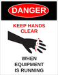 OL175 - 8.5" x 11" - Danger - Keep Hands Clear Label