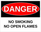 OL175 - 8.5" x 11" - Danger - No Smoking - No Open Flames Label
