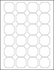 White Gloss Laser - 1-5/8" x 1-5/8" Scalloped Corner Labels