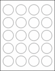 Silver Foil Inkjet - 44.45 mm Starburst Labels