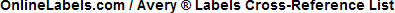 Online Labels Cross Reference List