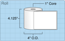 4" x 5" Roll Labels - 1" Core / 4" Outer Diameter