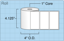 4" x 2" Roll Labels - 1" Core / 4" Outer Diameter