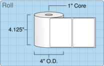 4" x 3" Roll Labels - 1" Core / 4" Outer Diameter