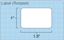 1.5" x 1" Roll Labels - 3" Core / 8" Outer Diameter
