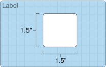 1.5" x 1.5" Roll Labels - 1" Core / 4" Outer Diameter