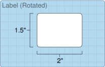2" x 1-1/2" Roll Labels - 3" Core / 8" Outer Diameter