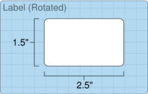 2.5" x 1.5" Roll Labels - 3" Core / 8" Outer Diameter