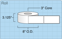 3" x 6" Roll Labels - 3" Core / 8" Outer Diameter