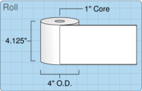 4" x 8" Roll Labels - 1" Core / 4" Outer Diameter