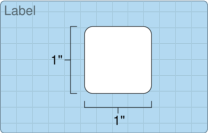 1" x 1" Roll Labels - 1" Core / 4" Outer Diameter