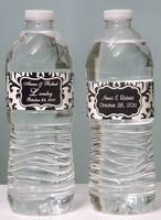 Damask Water Bottle Labels