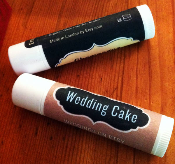 Etsy Wedding Cake Lip Balm Labels Customer Creation by Anda Corrie