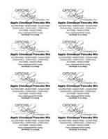 OBC Apple Cinnamon Pancake Mix Labels