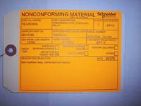 Nonconforming Material Tag Labels