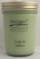 SoyCraze Cedar & Saffron Candle Jar Labels