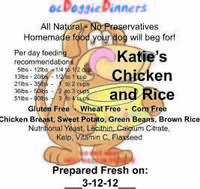 ocDoggieDinners Katie's Chicken and Rice Dinner Labels