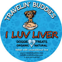 Travelin' Buddies I Love Liver Dog Treats Label