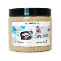 White Gloss Waterproof Labels - Tiare Monoi Sugar Scrub by Moana Beauty