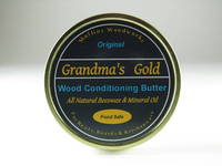 Tin Container Labels on Grandma's Gold Original Wood Conditioning Butter