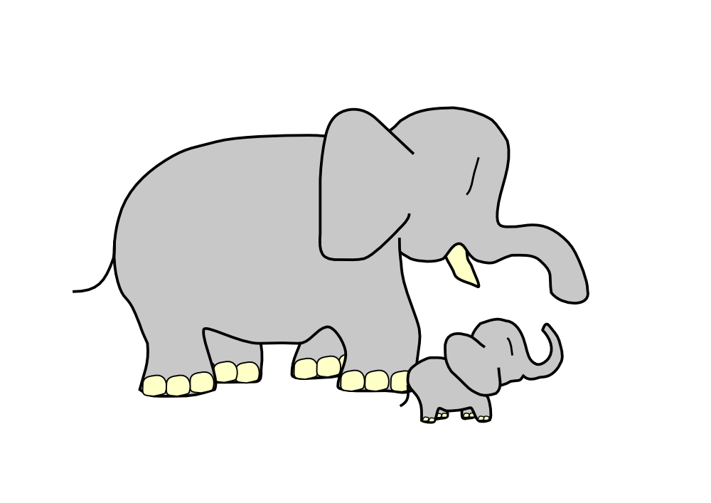 free mom and baby elephant clipart - photo #28