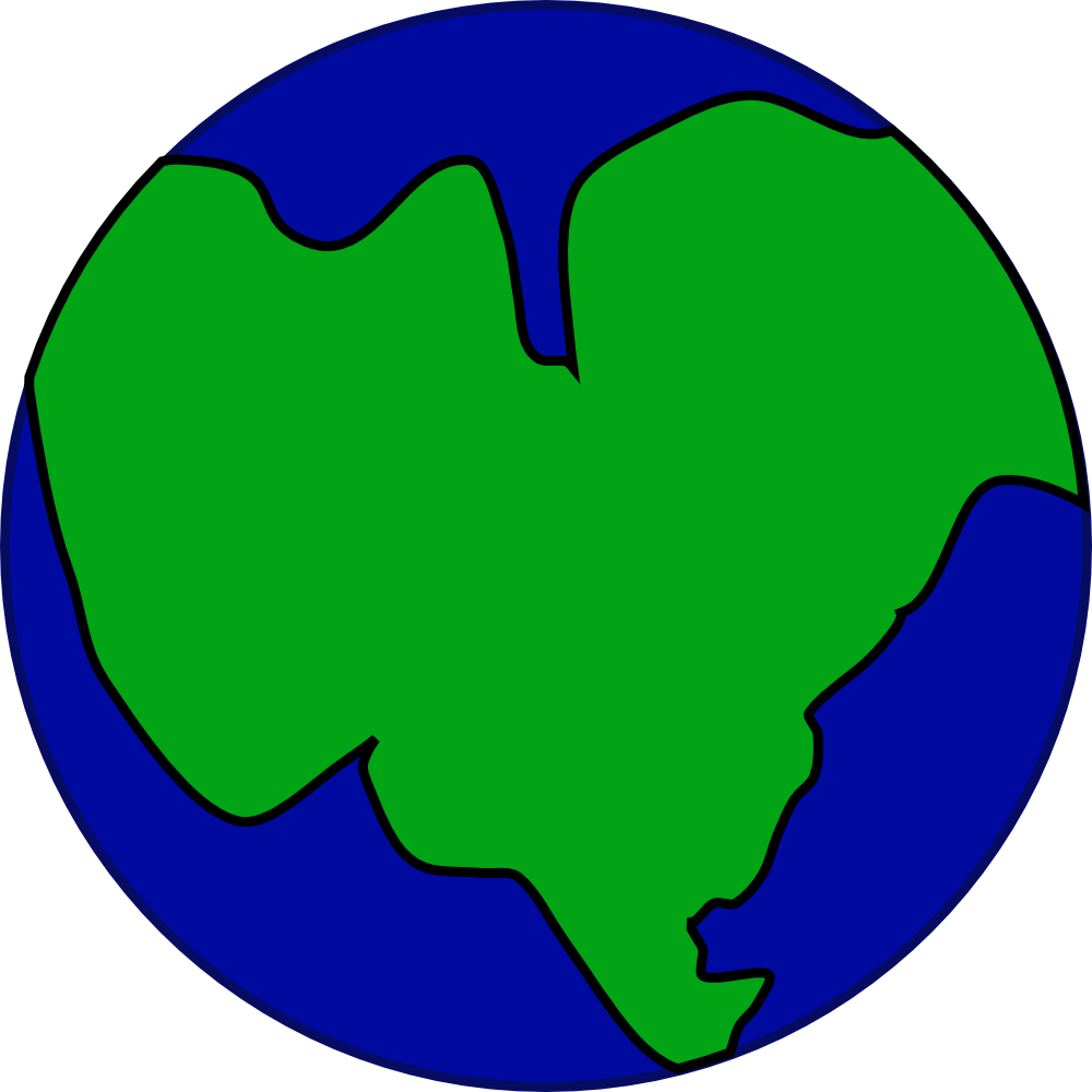 Onlinelabels Clip Art Earth With One Continent