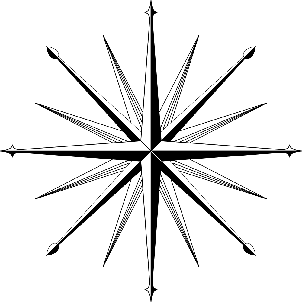 OnlineLabels Clip Art Wind Rose Compass Rose