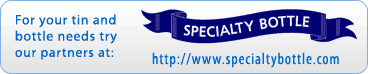 Visit our partner at Specialty Bottle for tins and bottles.