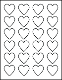 OL1330 1.5" x 1.5" Heart Shaped Labels