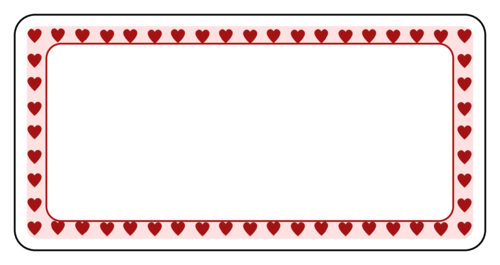 Valentine's Day Hearts Border Label - Label Templates - Valentine's Day ...