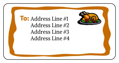 Ol125 Thanksgiving Turkey Address Label Ol125 Thanksgiving Turkey Address Label